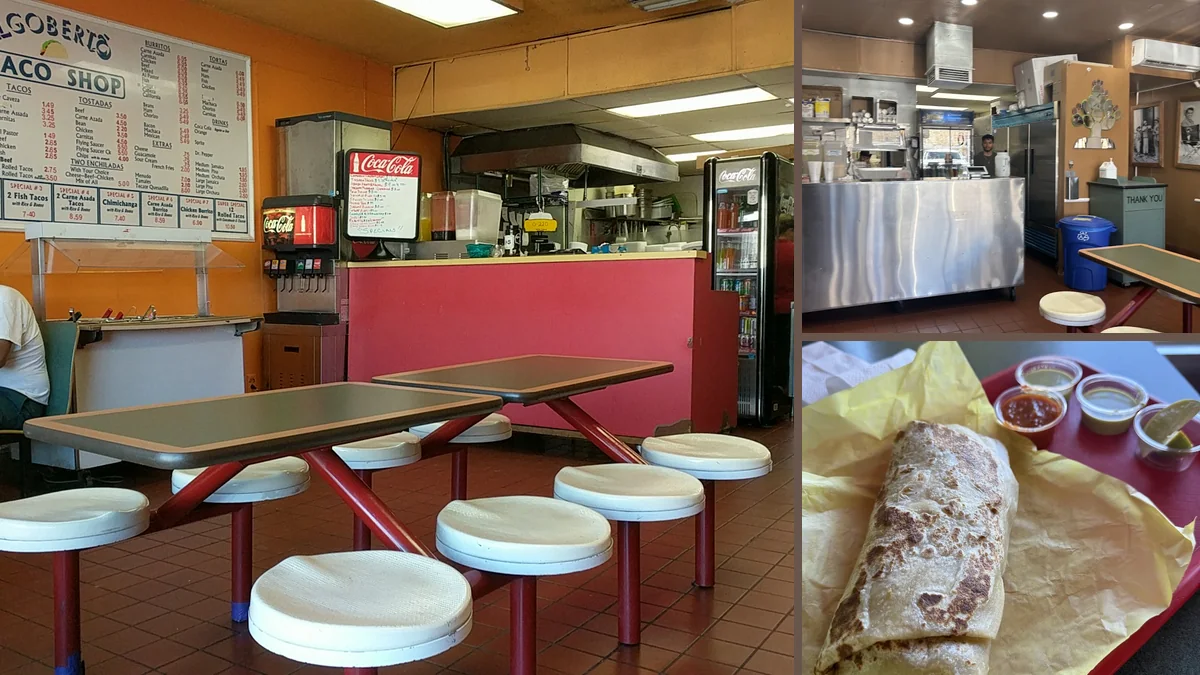 Counter-service taco shop with simple indoor seating.